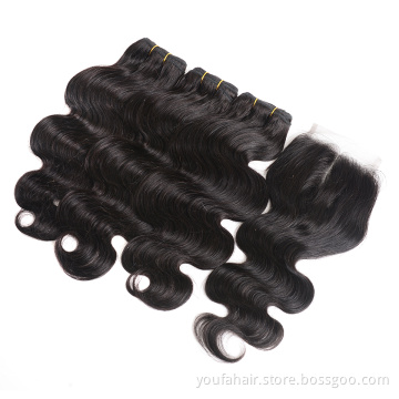 Cuticles Aligned Pre-Plucked 4x4 HD Lace Closure Bundles Brazilian Virgin Human Hair Body Wave Lace Closure with Baby Hair